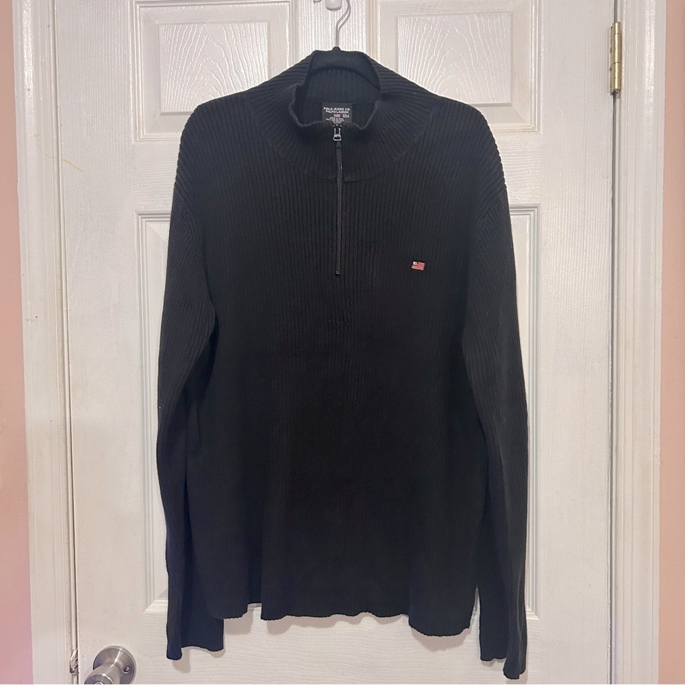 POLO Ralph Lauren Quarter Zip Sweater Dark Academia Size XXL